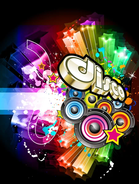 Fête de la musique Disco Flyer — Image vectorielle