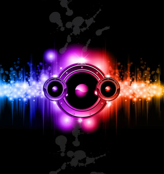 Haute technologie Musique Disco fond — Image vectorielle