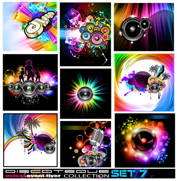 Discoteque Flyers Collection - Set 7 — Stock Vector