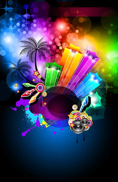 Disco Dance Circulaire de musique tropicale — Image vectorielle