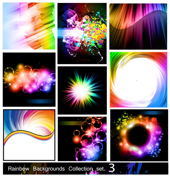 虹の背景コレクション - セット 3 — ストックベクタ
