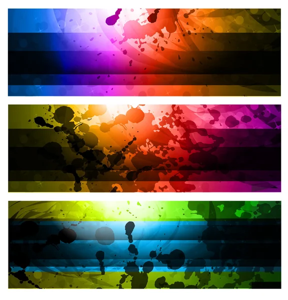 Rainbow Backgrounds Set — Stock Vector