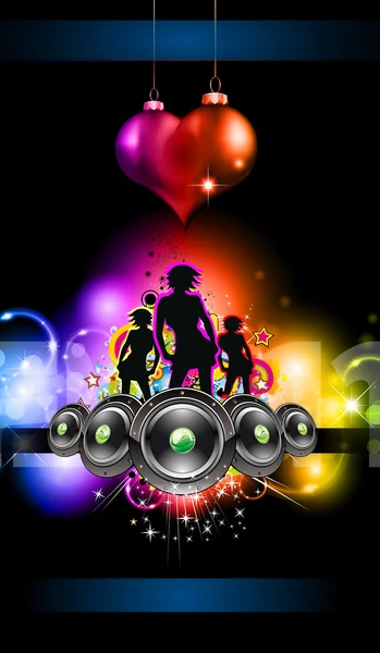 Flyer d'événement de discothèque de filles pour des flyers thématiques de musique — Image vectorielle