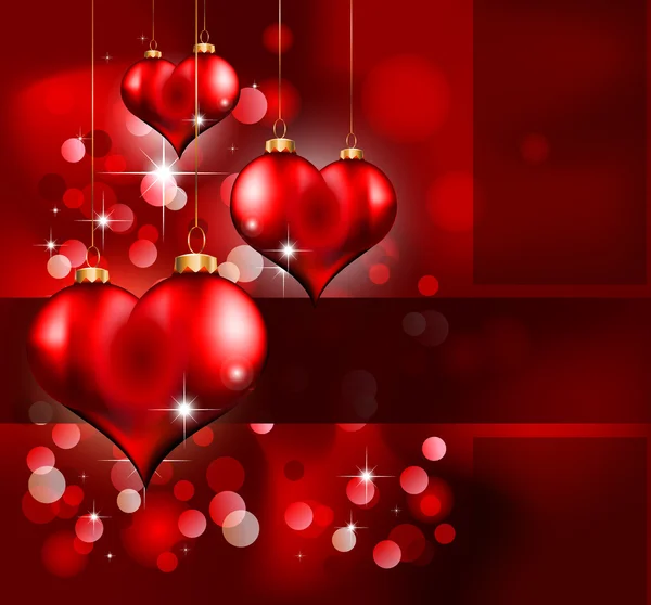 Elegante Flayer Día de San Valentín rojo y dorado — Archivo Imágenes Vectoriales