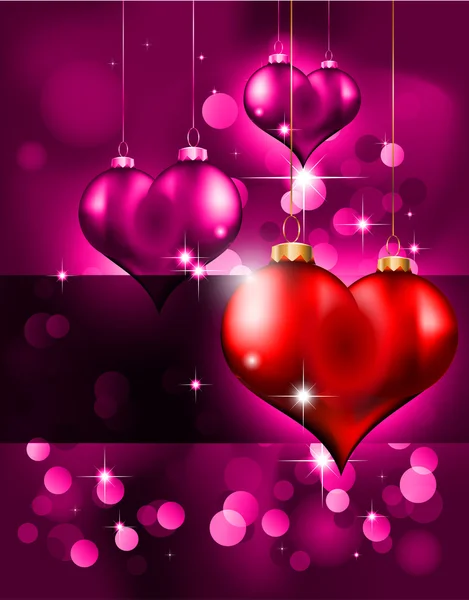 Fondo rojo y dorado del corazón para el folleto de San Valentín — Vector de stock
