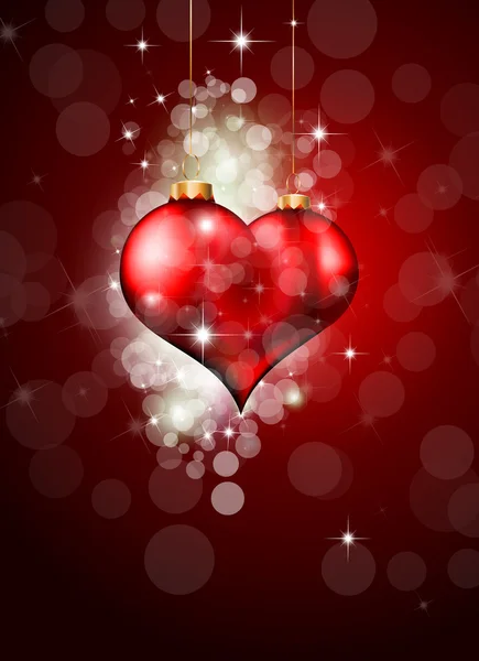 Piros és arany szív háttér Valentin szórólap — Stock Vector