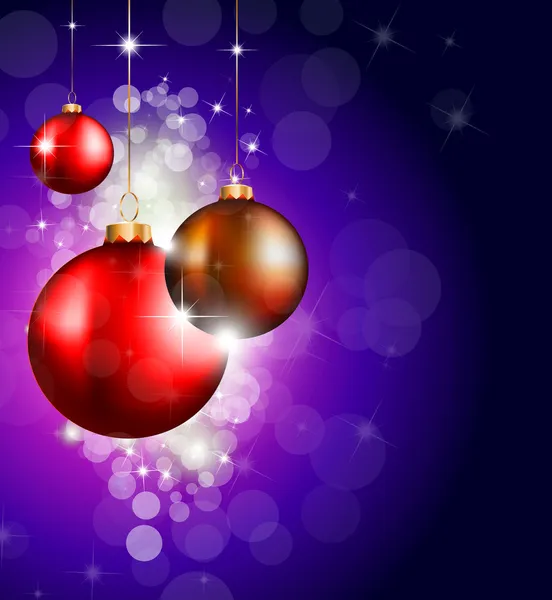 Karácsonyi Baubles háttér elegáns meghívás szórólap — Stock Vector