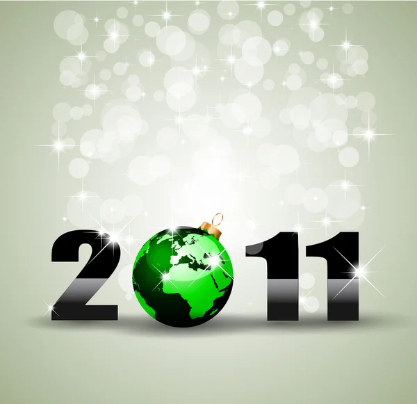 Ekologia Zielone tematyczne pozdrowienia Tło dla plakatów noworocznych — Wektor stockowy