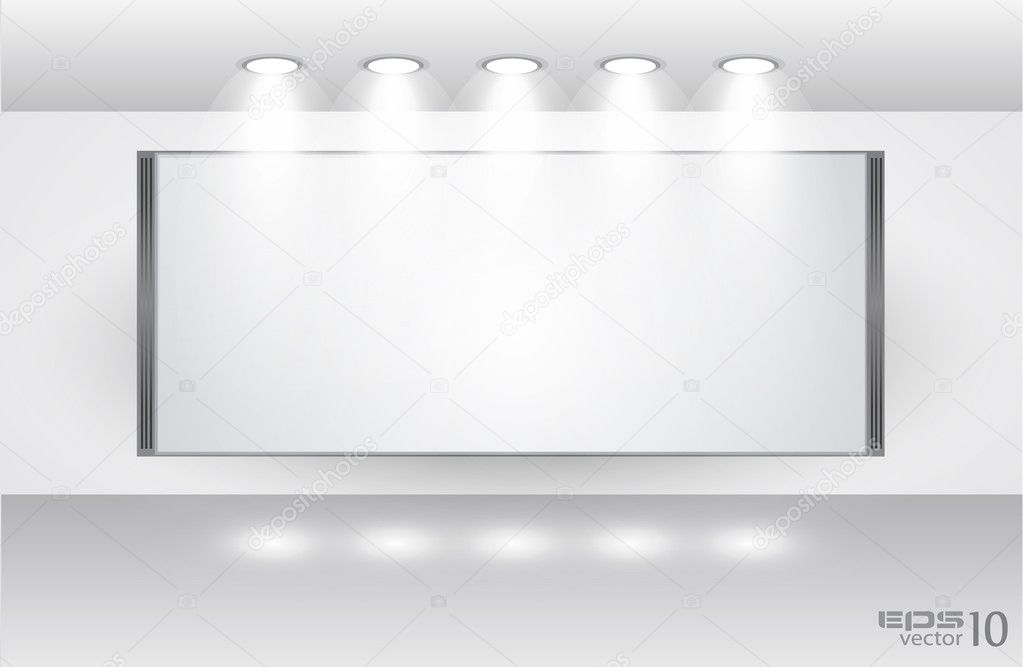 Showroom for product with LED spotlights