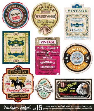 Vintage Labels Collection -Set 15 clipart