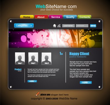 Modern Abstract Colrful Website Template clipart