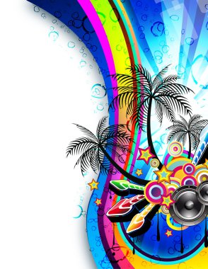 Tropical Magic Disco Dance Flyer clipart