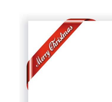 Merry christmas robbon veya etiketi