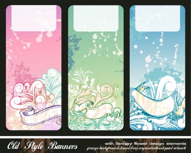 Abstract Floral Bookmark Banners clipart