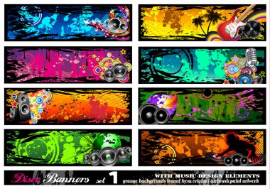 Music Disco Banners - Set 1 clipart