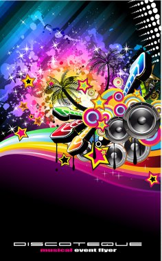 Tropilca Disco Dance Latin Music flyer clipart