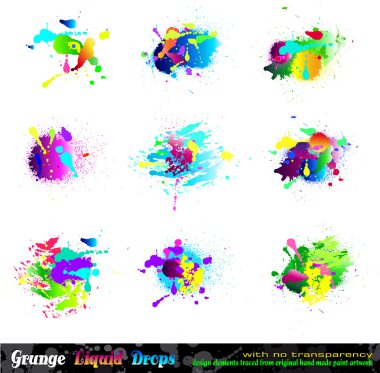 Splash Grunge Design Elements Collection clipart