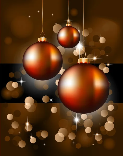 Fond de Noël avec des boules étonnantes et des éléments de paillettes — Image vectorielle