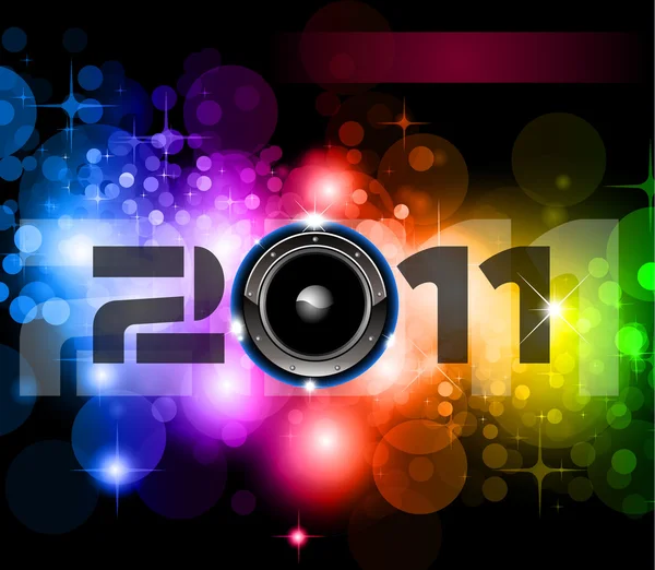 キラキラと虹色の新年のお祝い背景 — ストックベクタ