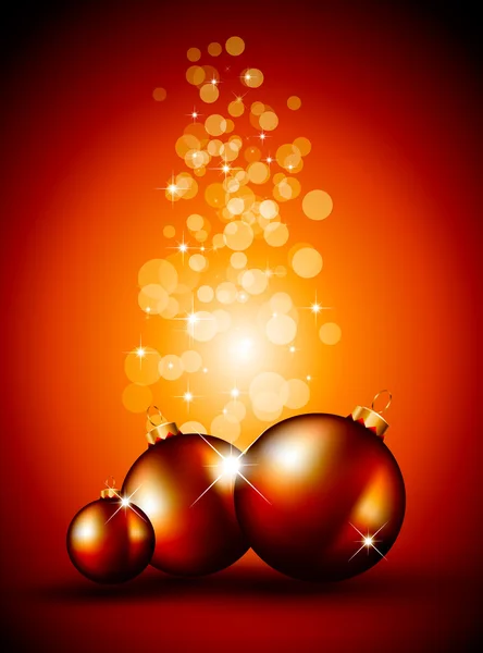 Fond de Noël avec des boules étonnantes et des éléments de paillettes — Image vectorielle