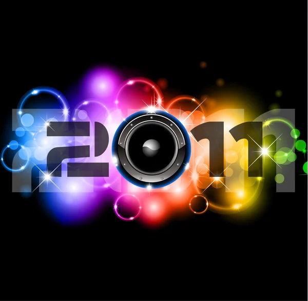 Νέο έτος εορτασμού φόντο με glitter και ουράνιο τόξο χρώματα — Διανυσματικό Αρχείο