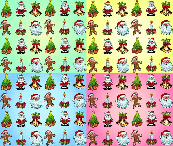 Christmas Wallpaper with Various Design Elements — Stock Vector
