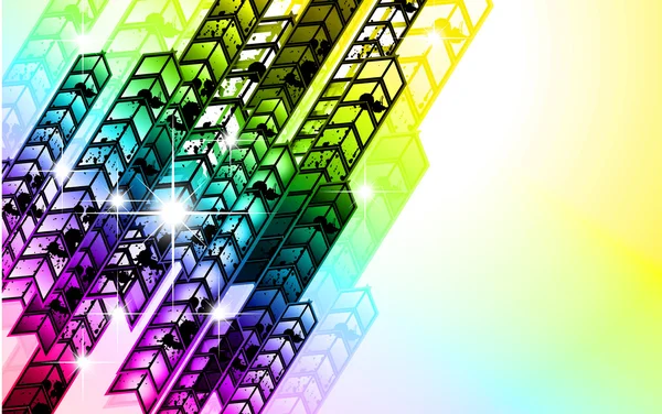 Grungy Flecha colorido arco iris fondo — Vector de stock