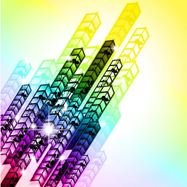 Grungy colorido seta arco-íris fundo — Vetor de Stock
