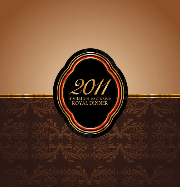 2011 Nieuwjaar koninklijk diner uitnodiging — Stockvector