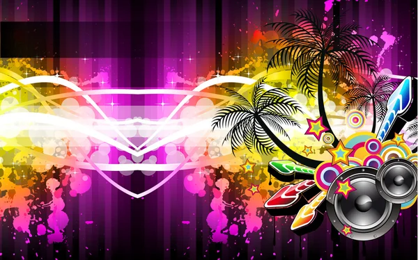Tropical Disco Party Flyer — Stock Vector