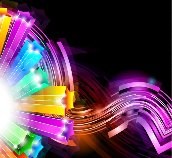 Bunter Lichterglanz mit brillanten Farben für stilvolle Flyer — Stockvektor