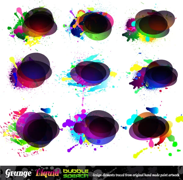 Grunge Bubble Speach Collection - Conjunto 1 — Vector de stock