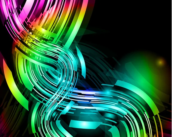 Lueur colorée des lumières avec des couleurs brillantes pour les flyers élégants — Image vectorielle