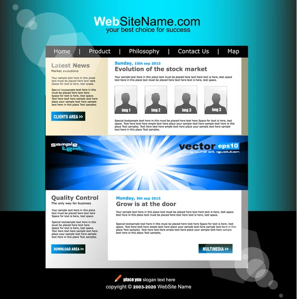 Plantilla de negocio moderna abstracta colorida del Web site — Vector de stock