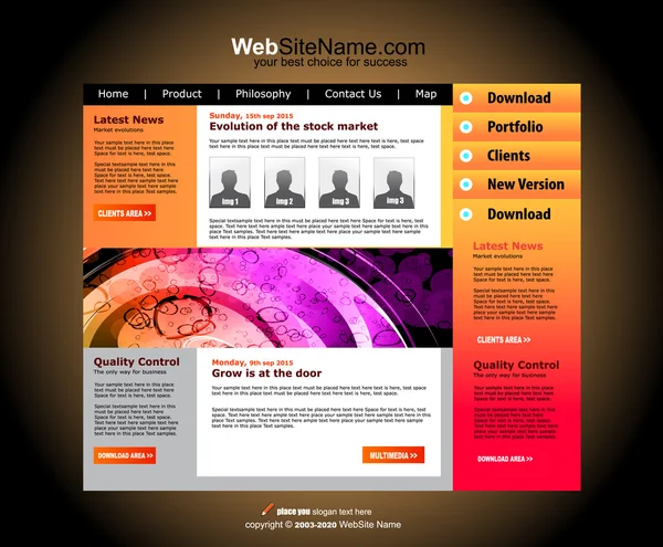 Modern Abstract Kleurrijke Website Business Template — Stockvector