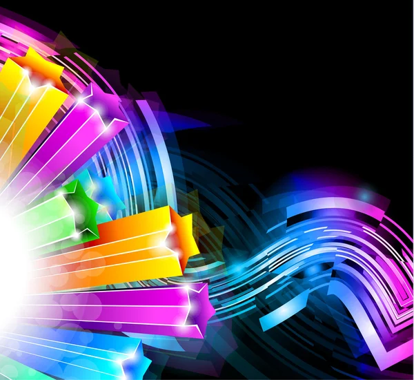 Lueur colorée des lumières avec des couleurs brillantes pour les flyers élégants — Image vectorielle