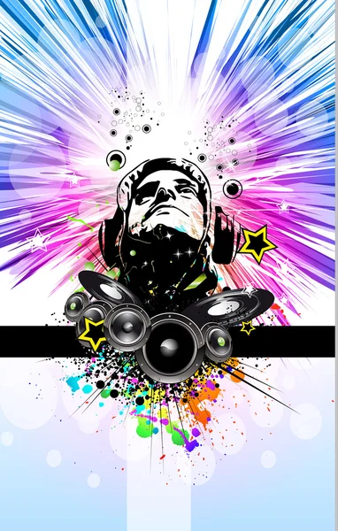 King of the Disco Dj Fond d'écran pour musique Événement Flyer — Image vectorielle