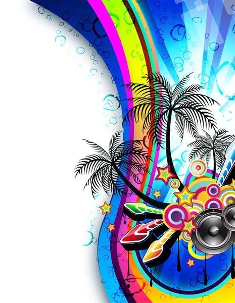 Tropical Magic Disco Dance Flyer — Stock Vector