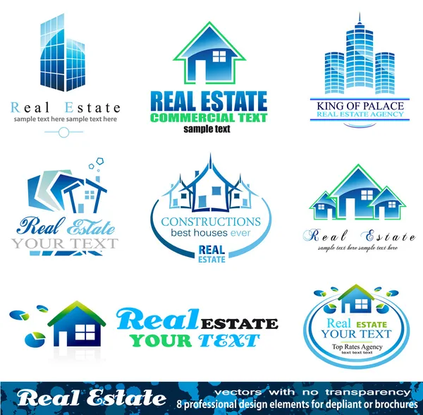 Real Estate tervezési elemek - Set 1 — Stock Vector