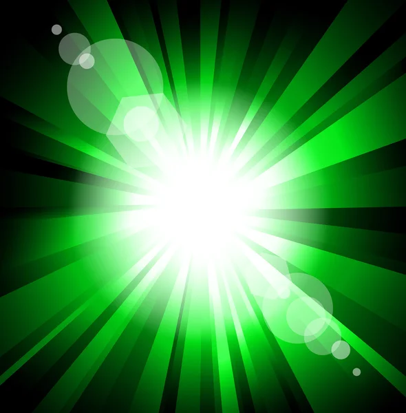 レンズのグレア効果とライトの爆発のレイ — ストックベクタ