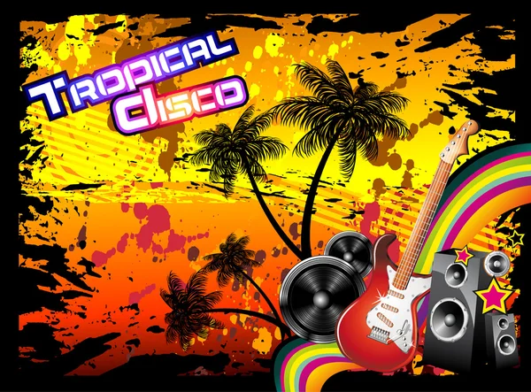 Tropische Musik Event Disco Flyer — Stockvektor