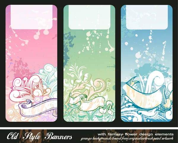 Abstrait Floral Bookmark Bannières — Image vectorielle