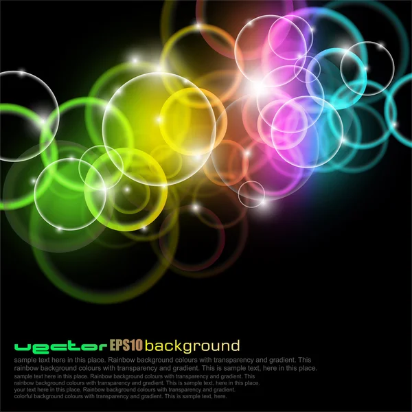 Glow Circles with rainbow Colours — Stock Vector
