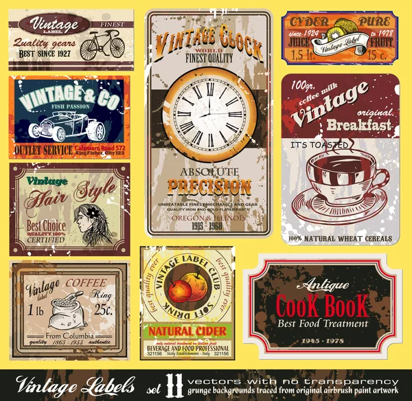 Etiquetas vintage - Set 11 — Vetor de Stock