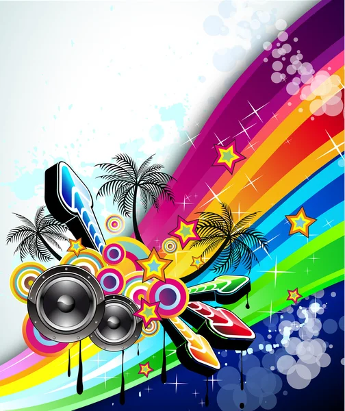 Tropical Music Event Disco Flyer — Stock Vector