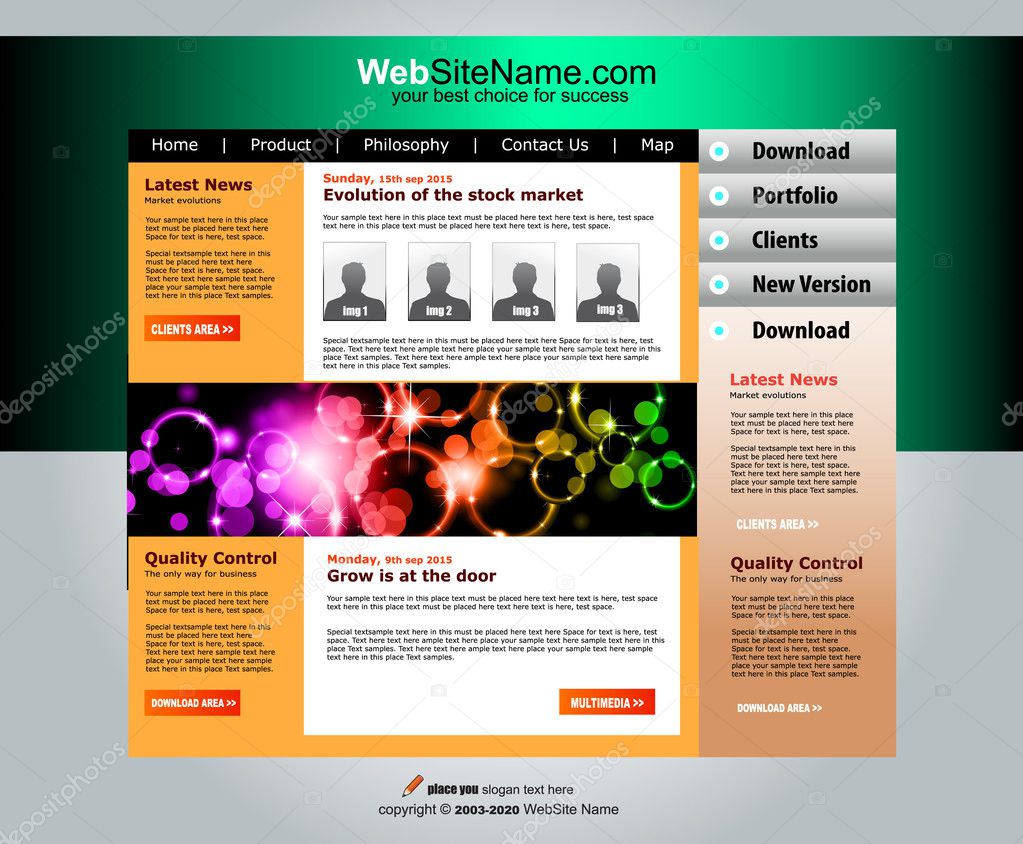 High Tech Website Template with Attrative colours