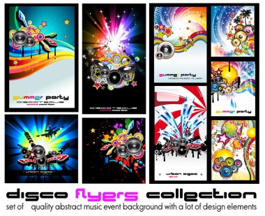 Abstract Music Background for Discoteque Flyer - Set 5 clipart