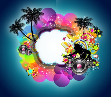 Tropical Music and Latin Disco Event Background for Flyers clipart