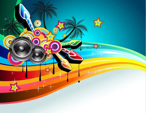 Tropical Disco Dance Fond — Image vectorielle