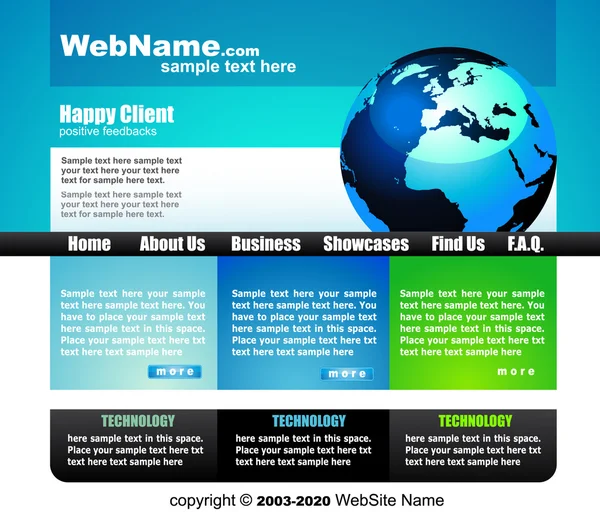 Elegante modello di sito web BUSINESS con colori delicati — Vettoriale Stock